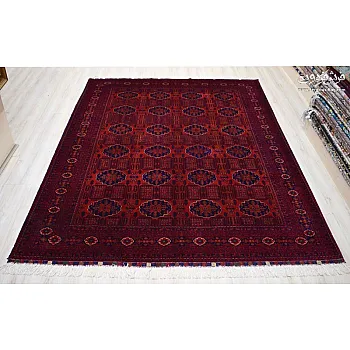 فرش دستباف 6 متری مدرن طرح خان محمدی قرمز خراسان