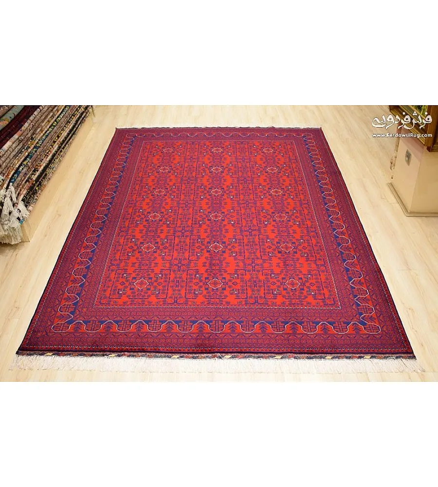 Handmade 6-meter Persian rug with intricate Khanmohamadi design, crafted in Iran, perfect for home decor or living room.