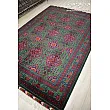 Handmade Iranian rug, 6 meters, featuring intricate Khanmohamadi design in green and red tones, perfect for home or office decor