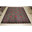 Handmade Iranian rug, 6 meters, featuring intricate Khanmohamadi design in green and red tones, perfect for home or office decor