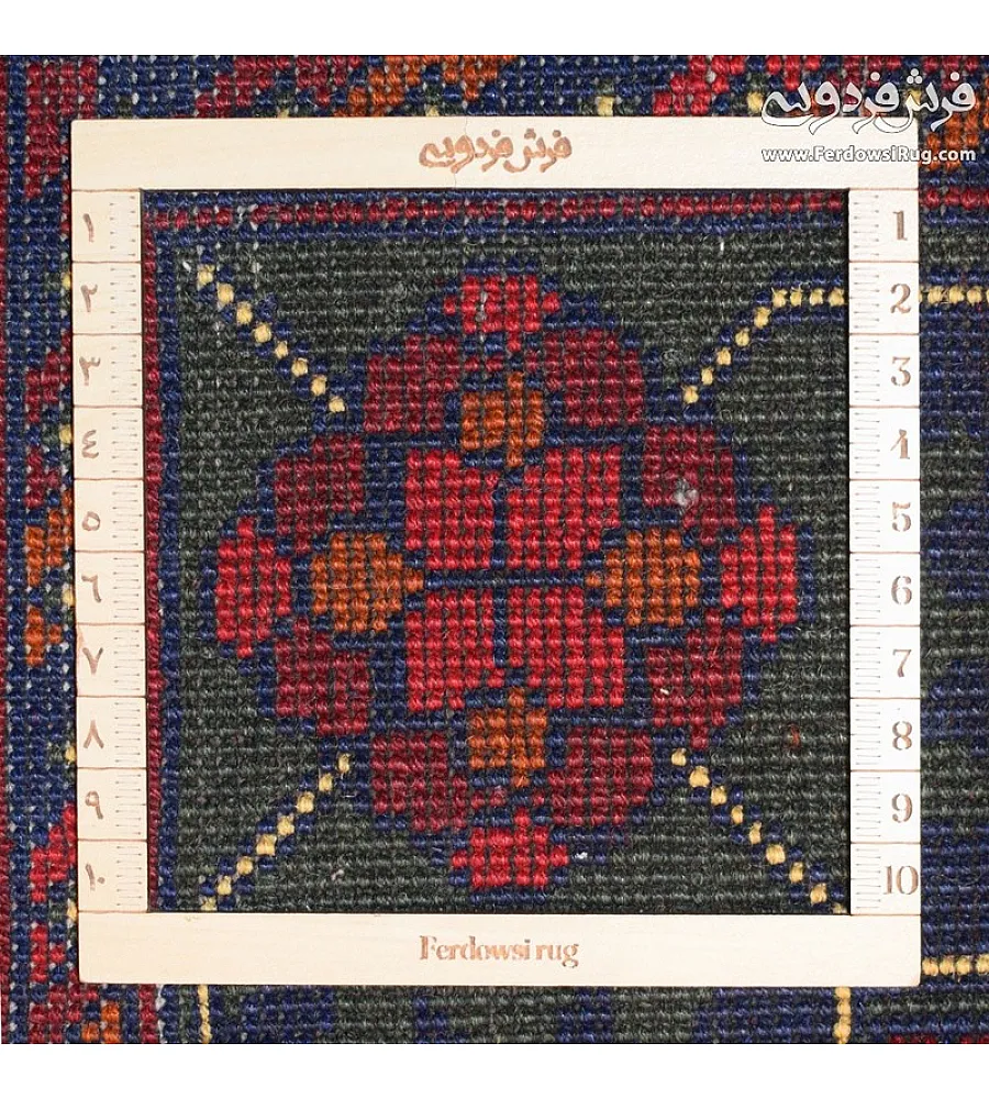 فرش دستباف 6 متری مدرن طرح قرمز و سبز بافت خراسان مناسب دکوراسیون شیک و کلاسیک