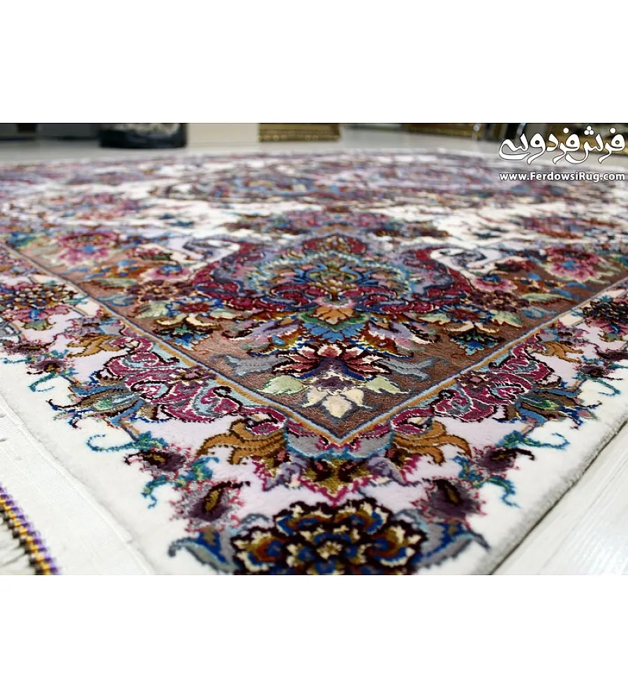 فرش دستباف تبریز مدل خطیبی 6 متری جفت، با کیفیت بالا، مناسب دکوراسیون کلاسیک، ساخته شده از مواد طبیعی و طراحی اصیل ایرانی