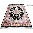 Handwoven 6-meter Khatibi carpet in black, Mashhad design, premium quality, Persian-inspired rug for home decor and living spaces.