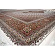 Handmade 6-meter carpet, Abdollahi design, cream color, crafted with Tabriz weaving technique, elegant and durable for home decor.