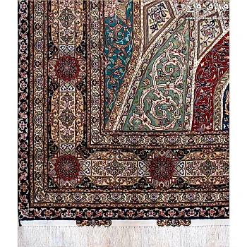 Handmade rug,6 meters in size,made in Tabriz with Gonbad design