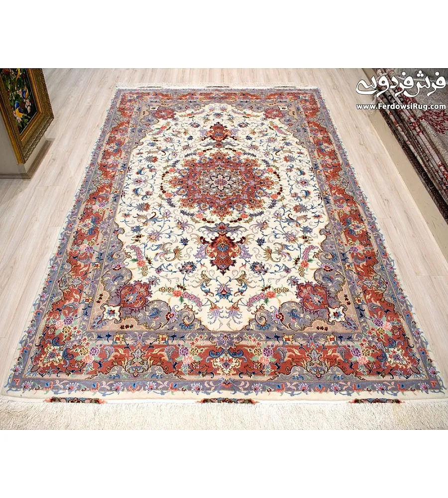 Handmade 6-meter Persian rug with intricate Alizadeh design, crafted in Iran using premium materials for timeless elegance.