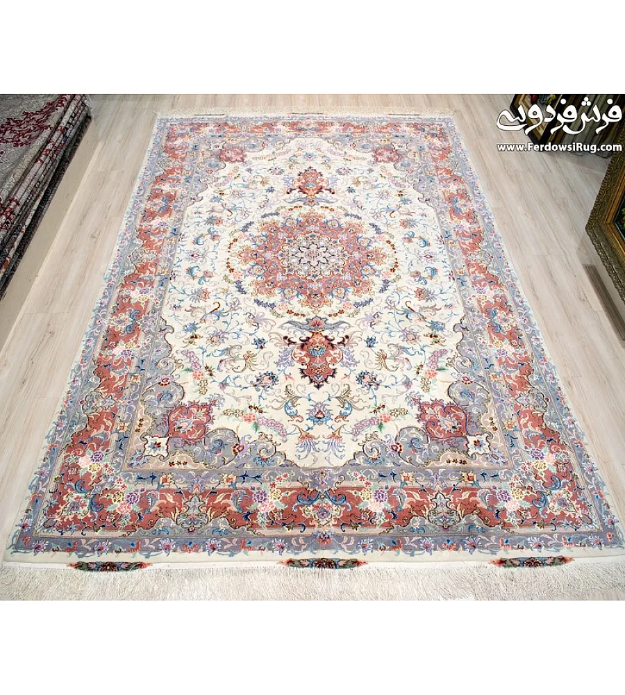 Handmade 6-meter Persian rug with intricate Alizadeh design, crafted in Iran using premium materials for timeless elegance.