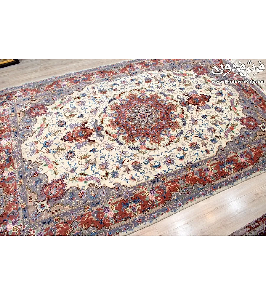 Handmade 6-meter Persian rug with intricate Alizadeh design, crafted in Iran using premium materials for timeless elegance.