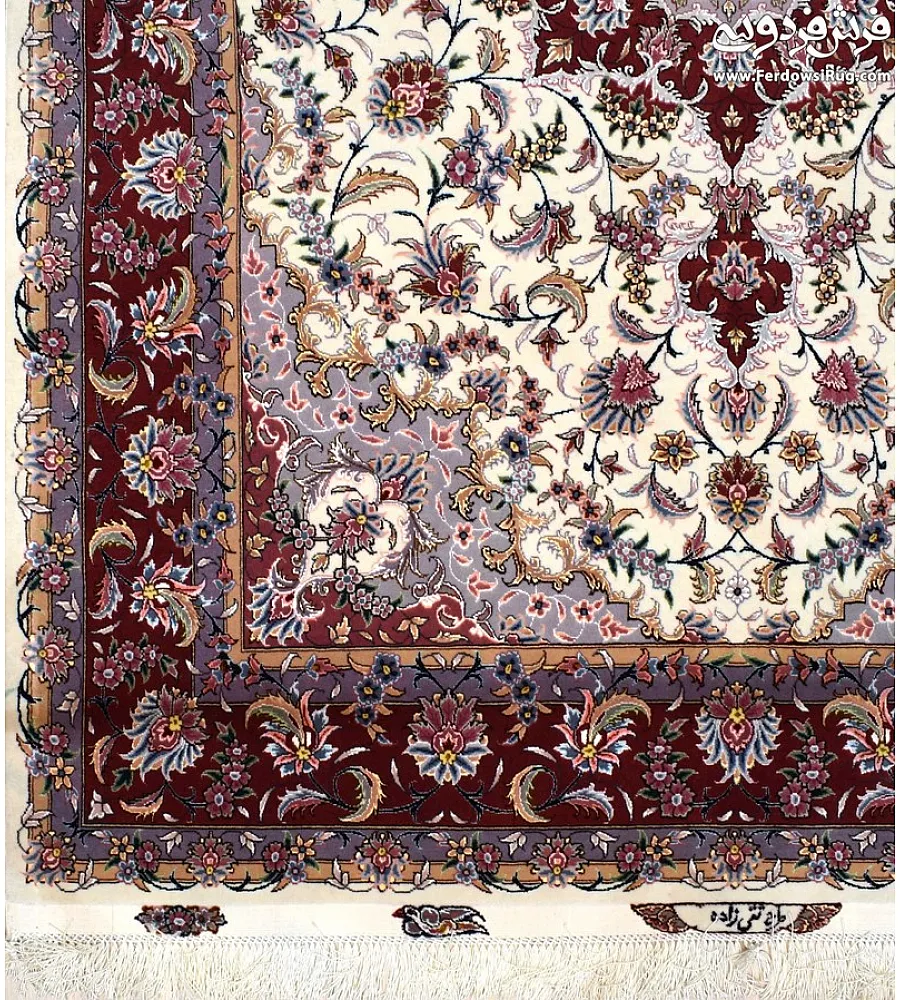Handmade Tabriz rug, 3 meters in size, featuring intricate Taghizadeh design with vibrant colors and premium craftsmanship.