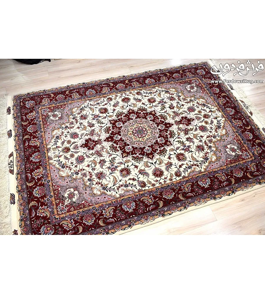 Handmade Tabriz rug, 3 meters in size, featuring intricate Taghizadeh design with vibrant colors and premium craftsmanship.