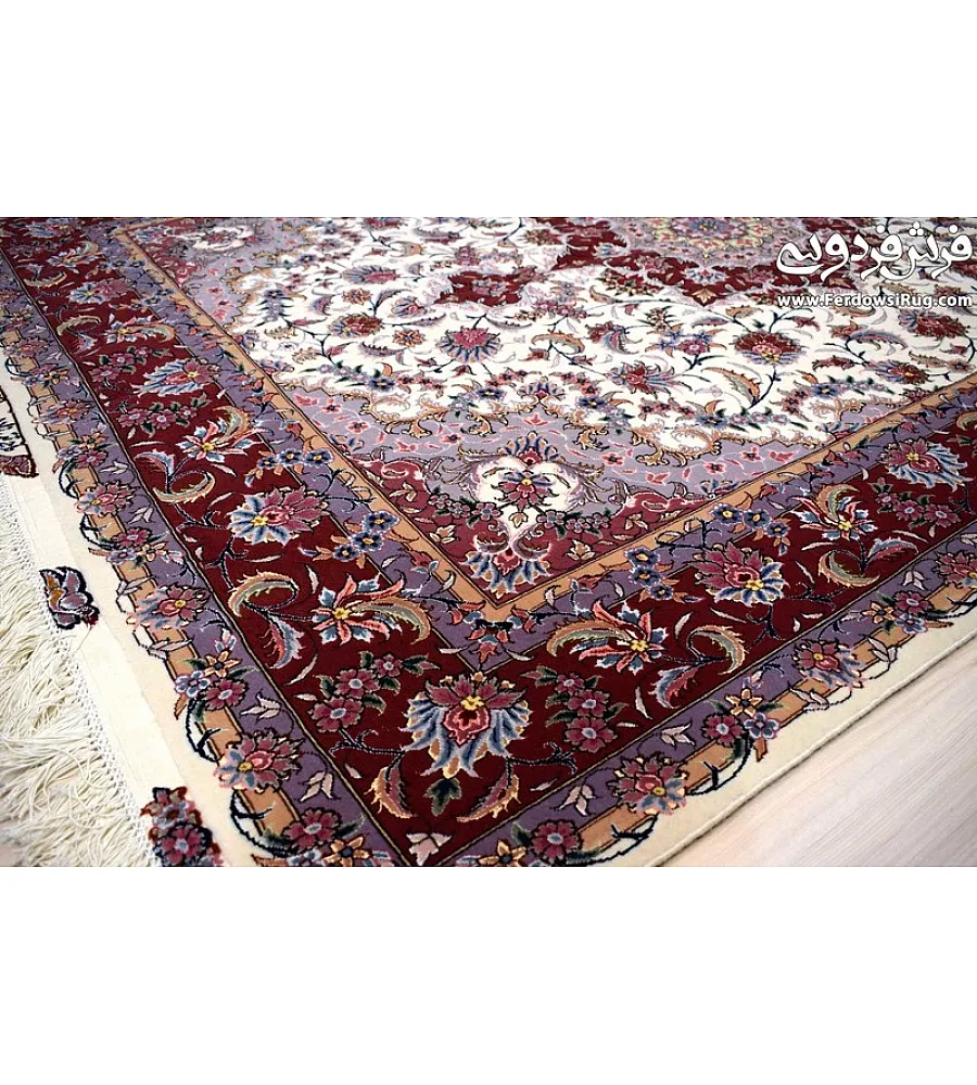 Handmade Tabriz rug, 3 meters in size, featuring intricate Taghizadeh design with vibrant colors and premium craftsmanship.