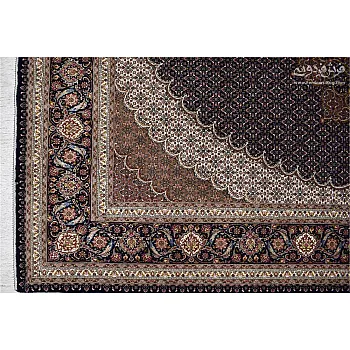 فرش دستباف 6 متری جفت ریزماهی عبداللهی ترنج خورشیدی تبریز