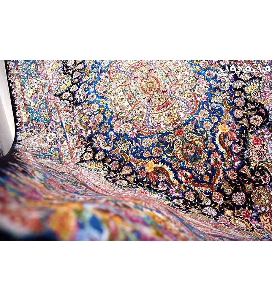 Handmade Tabriz rug, 6-meter size, featuring intricate Salary design, crafted with care for elegant home decor.