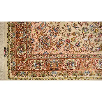 Handwoven carpet, modern design, 6-meter Tabriz weave