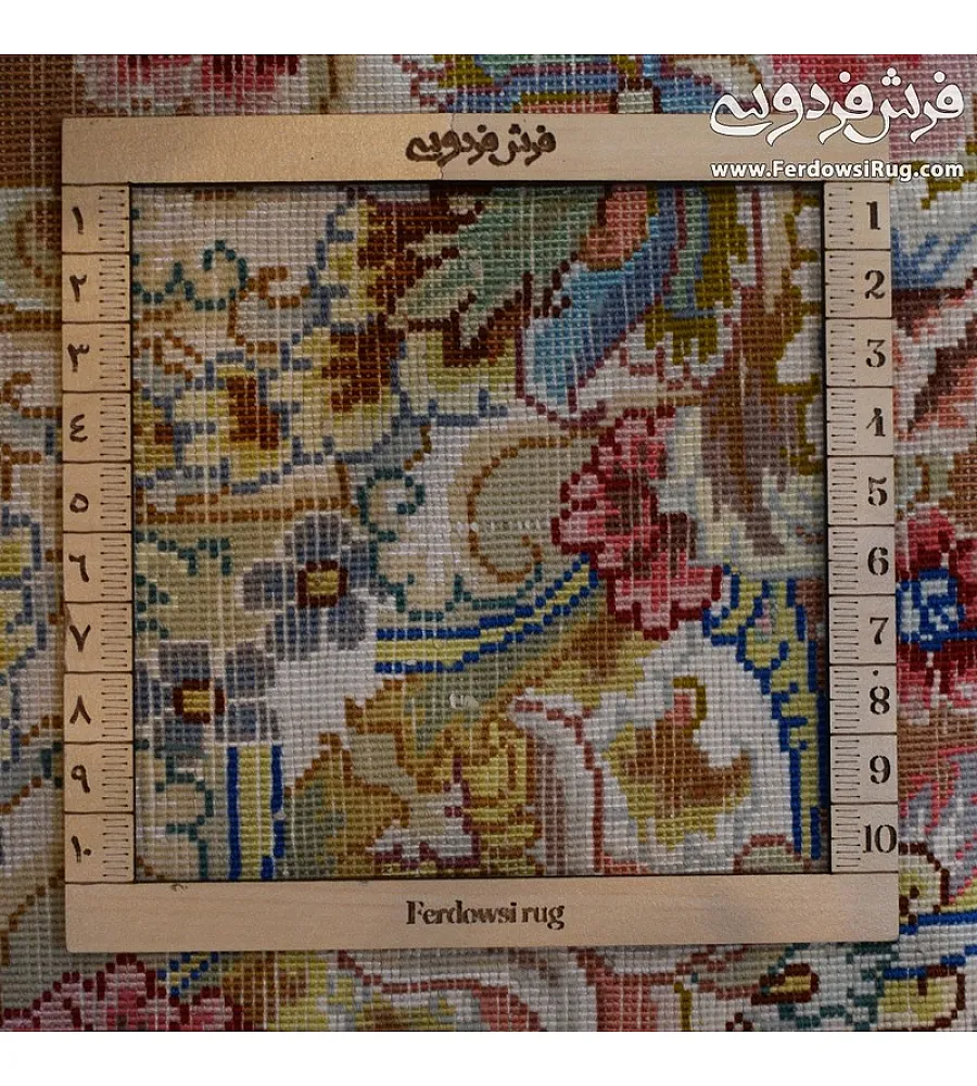 Handmade 6-meter Tabriz rug with intricate Khatibi design, perfect for living rooms or offices, crafted with premium quality materials.