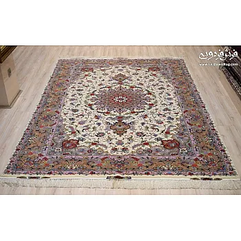 جفت فرش 6 متری دستباف طرح علیزاده کرم مشهد