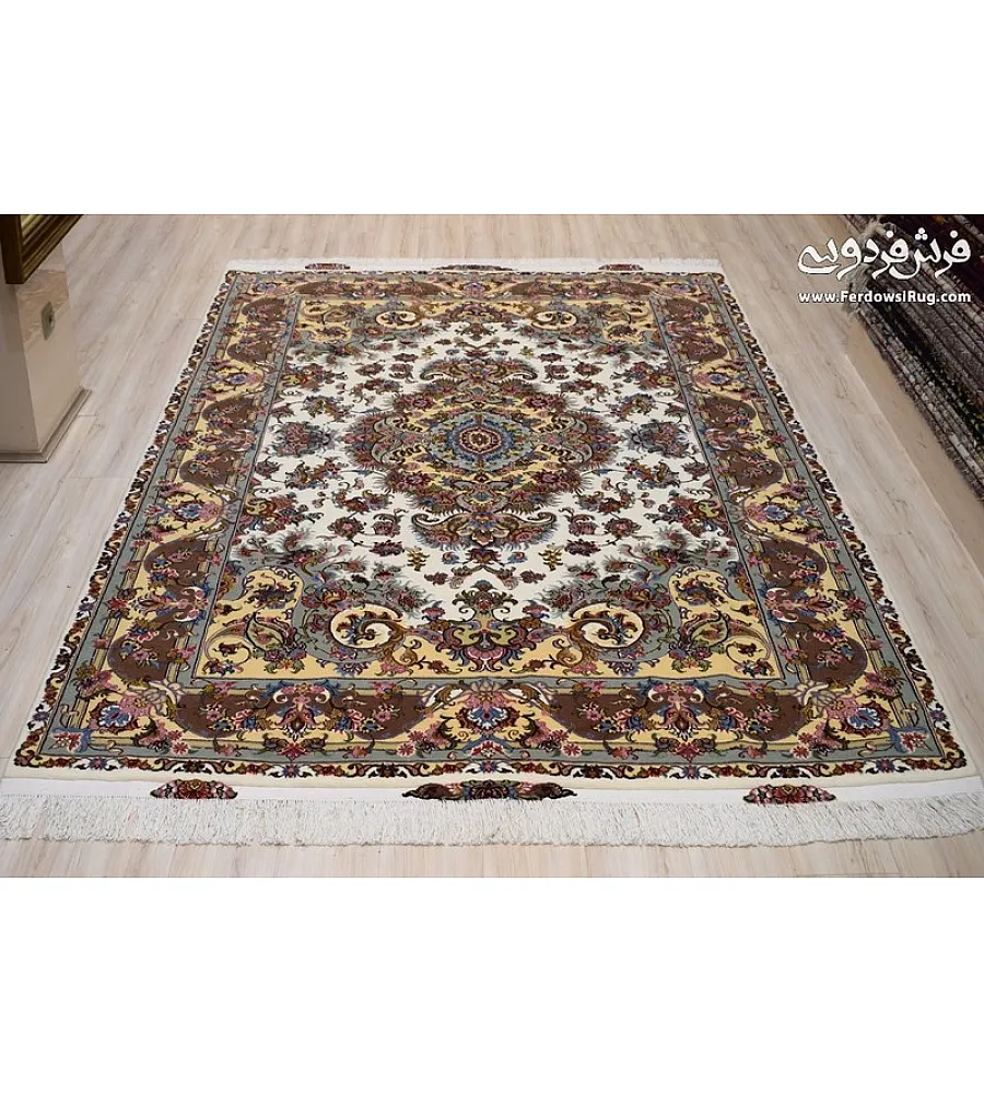 Pair of 6-meter handwoven carpets featuring intricate Khatibi design, crafted in Khorasan; premium quality and traditional artistry.
