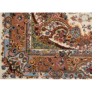 جفت فرش 6 متری دستباف طرح سالاری کرم مشهد