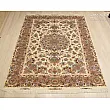 Handwoven cream carpet with copper border, Khatibi design, Tabriz weave, 6 meters long, elegant and durable home decor.