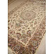Handwoven cream carpet with copper border, Khatibi design, Tabriz weave, 6 meters long, elegant and durable home decor.