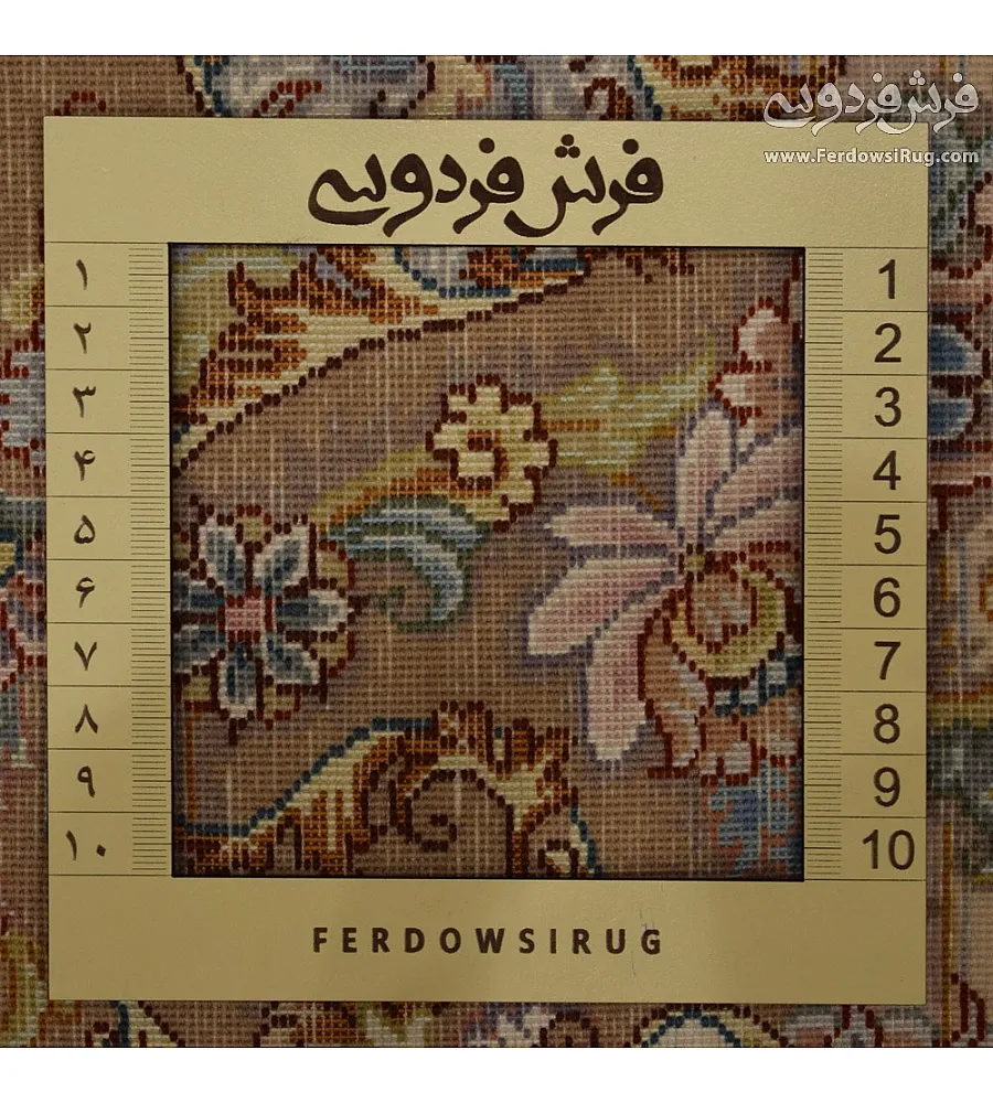 Handwoven cream carpet with copper border, Khatibi design, Tabriz weave, 6 meters long, elegant and durable home decor.