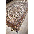Pair of 6-meter handmade carpets with intricate Golriz design, crafted in Khorasan weave, perfect for elegant home decor.
