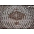 Pair of 6-meter handwoven cream rugs with intricate fish design, Tabriz weave by Abdollahi, perfect for elegant home decor.