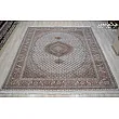 Pair of 6-meter handwoven cream rugs with intricate fish design, Tabriz weave by Abdollahi, perfect for elegant home decor.