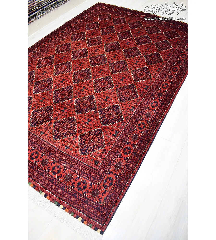 Handmade Iranian rug, 6 meters in size, featuring intricate Khanmohamadi design, perfect for living rooms or large spaces.