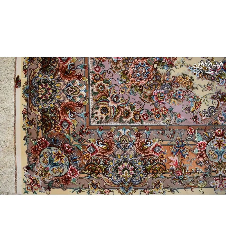 Handmade 6-meter Tabriz rug featuring intricate Khatibi circle design, crafted with premium materials for elegant home decor.