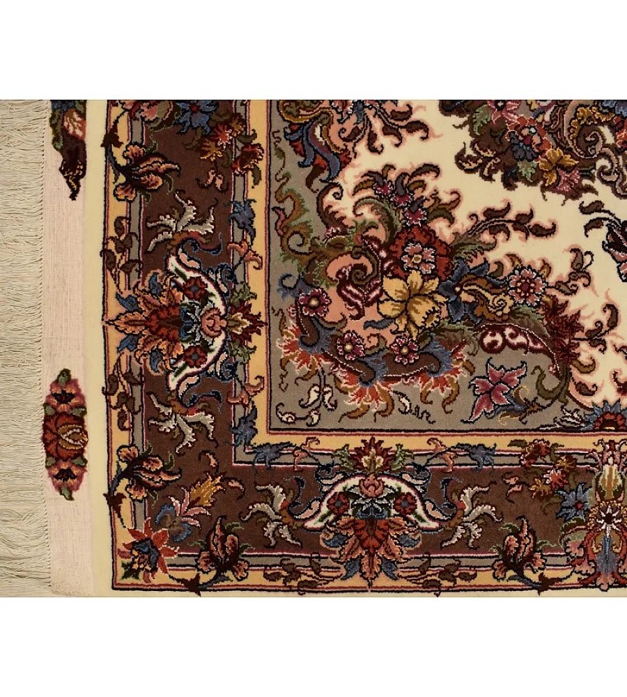Handmade 3-meter Persian rug with Khatibi design, crafted in Iran