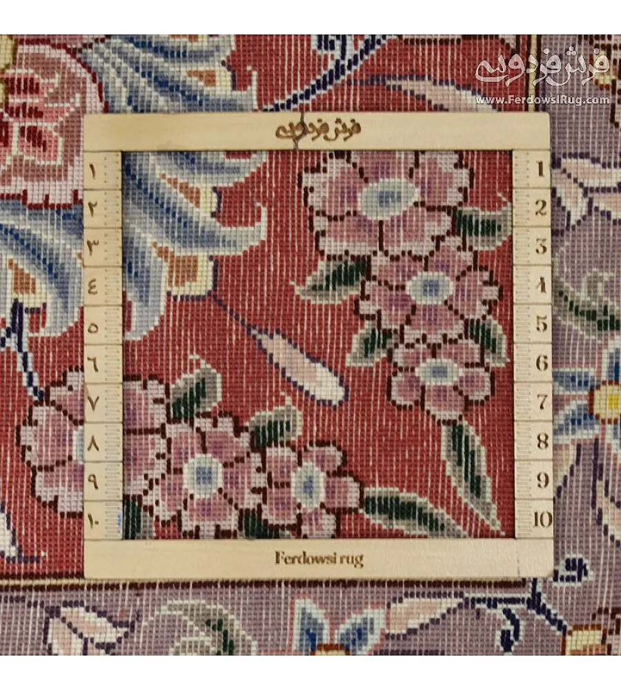 جفت فرش دستباف 6 متری کرم تقی زاده تبریز با طرح اصیل ایرانی مناسب دکوراسیون کلاسیک و مدرن