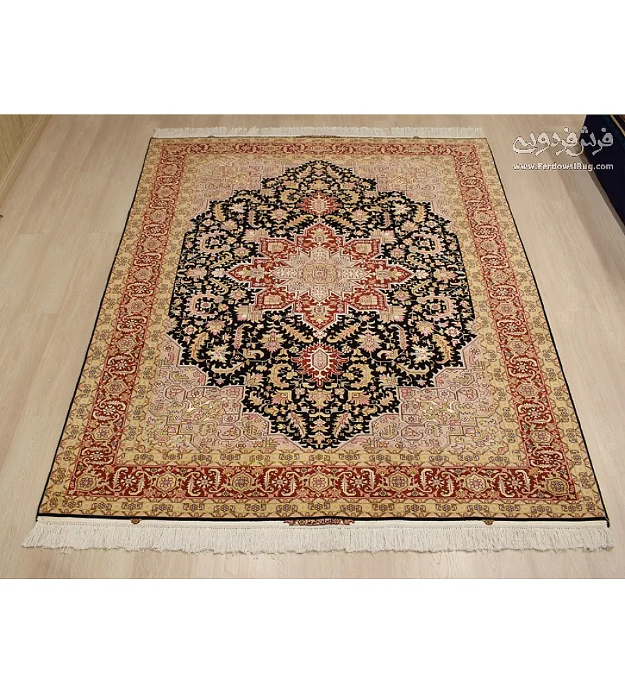 Handmade Tabriz rug with Heris design, 6 meters in size, crafted with intricate patterns and high-quality materials.