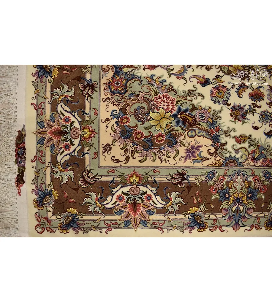 Handwoven 6-meter paired carpet with intricate Khatibi Khorasan design, showcasing traditional craftsmanship and elegant patterns.