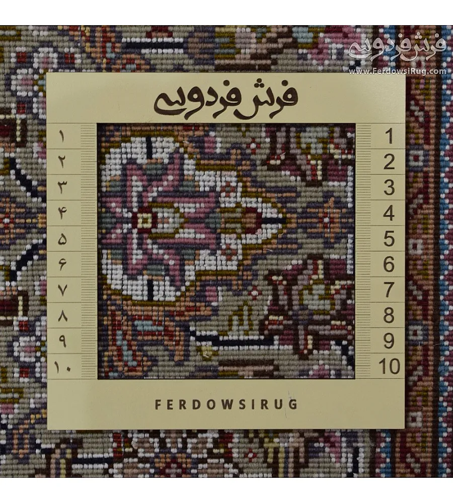 فرش دستباف 6 متری جفت ریزماهی کمال الملک چهل رج سرمه ای تبریز با طرح سنتی و کیفیت بالا مناسب دکوراسیون کلاسیک