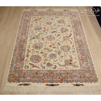 فرش دستباف 6 متری جفت طرح افشان گل آمریکایی مشهد