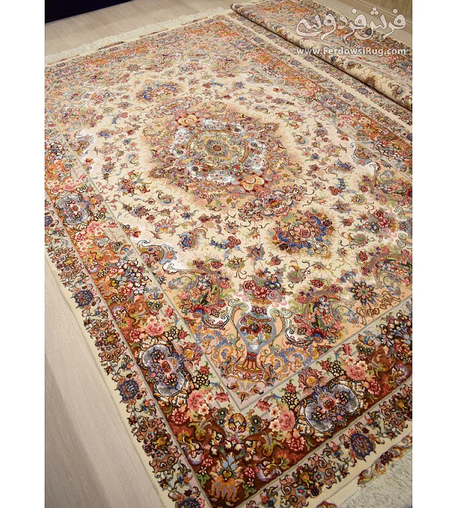 فرش دستباف تبریز طرح خطیبی جفت 6 متری با کیفیت بالا مناسب دکوراسیون کلاسیک و سنتی