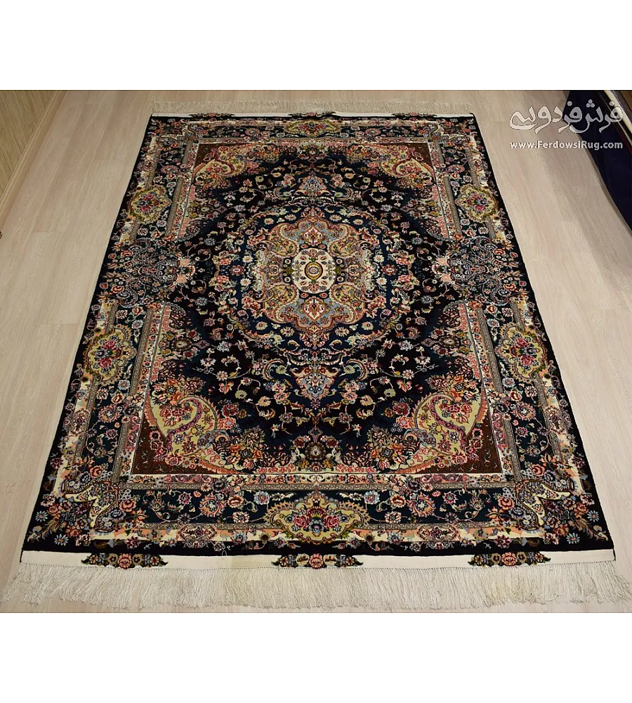 Handwoven 6-meter carpet featuring the intricate Salar design from Mashhad, perfect for adding elegance and warmth to any room.