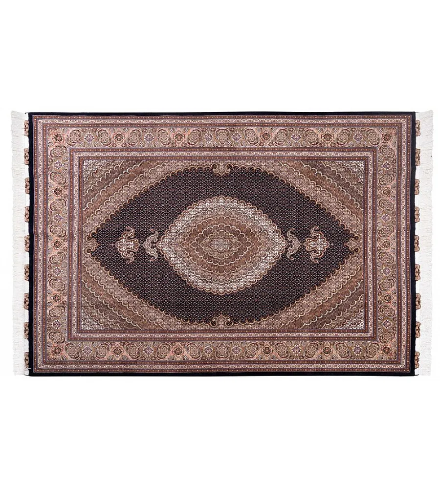 فرش دستباف 6 متری جفت طرح ریزماهی تبریز چهل رج بافته شده از الیاف مرغوب مناسب دکوراسیون کلاسیک و مدرن