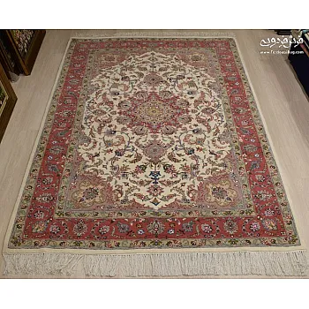 6-meter handwoven carpet, pair, Aliya design, cream Kashmar | Ferdowsi Carpet