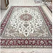 فرش 9 متری دستباف طرح تبریز با رنگ های اصیل و کیفیت بالا، مناسب برای دکوراسیون کلاسیک، تولید شده در مشهد