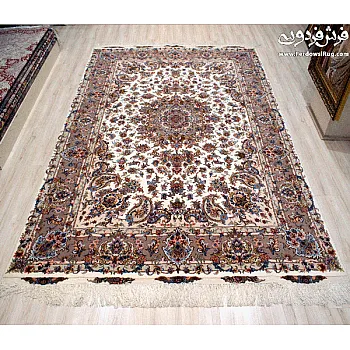 جفت فرش 6 متری دستباف طرح خطیبی لچک ترنج مشهد