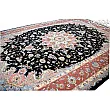Pair of 9-meter handwoven rugs, Tabriz design with intricate floral patterns, Kashmar weave, perfect for luxury home decor