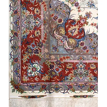 فرش دستباف 9 متری جفت طرح خطیبی کرم حاشیه مسی مشهد