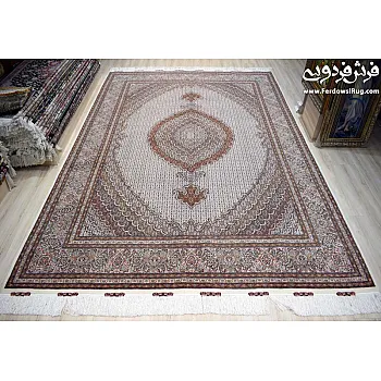 فرش دستباف 9 متری جفت طرح ریزماهی کمال الملک کرم تبریز