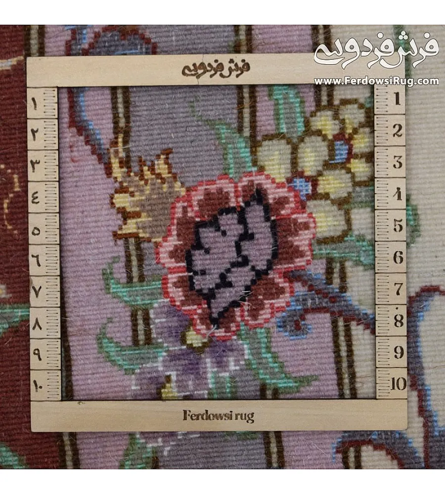 فرش دستباف تبریز 9 متری جفتی نقشه علیزاده با حاشیه مسی طرح سنتی مناسب دکوراسیون کلاسیک و لوکس