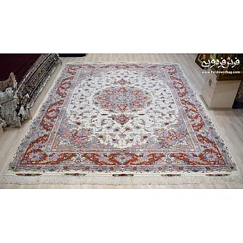 فرش دستباف 9 متری جفت نقشه علیزاده حاشیه مسی مشهد
