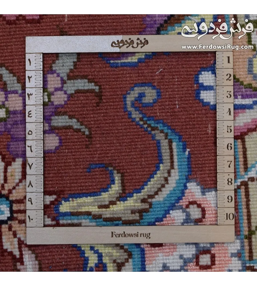 فرش دستباف مشهد طرح علیزاده کرم حاشیه مسی، جفت 9متری مناسب دکوراسیون کلاسیک، کیفیت بالا و دوام طولانی