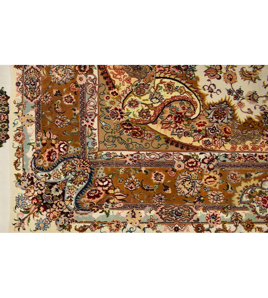 فرش دستباف 9 متری طرح سالاری کرم جدید بافت مشهد مناسب دکوراسیون کلاسیک و مدرن کیفیت عالی