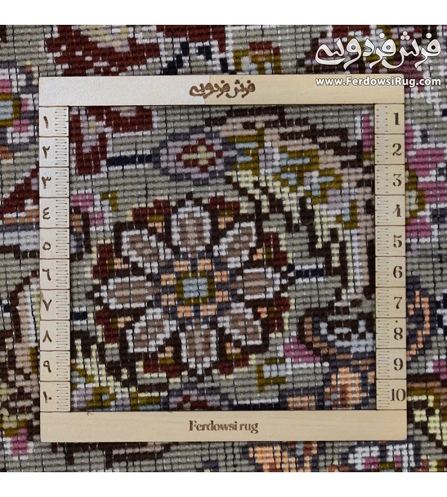 فرش دستباف تبریز طرح ریزماهی کمال الملک چهل رج با کیفیت بالا مناسب دکوراسیون سنتی و لوکس